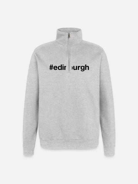 EDINBURGH Scotland Schottland - Quarter-Zip Sweatshirt - heather grey