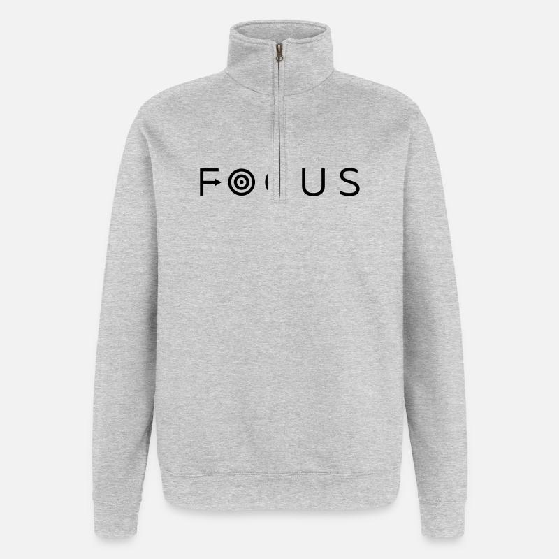 Foyer - Sweat à zip 1/4 - gris chiné