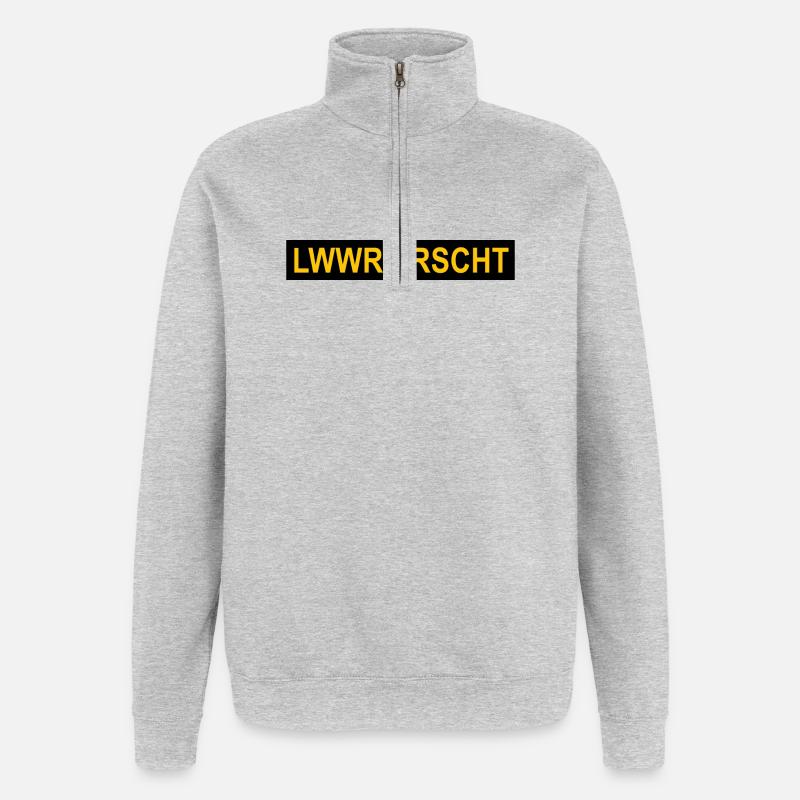 Leberwurst: Nationalgericht der Pfalz. - Quarter-Zip-Sweatshirt - Grau meliert