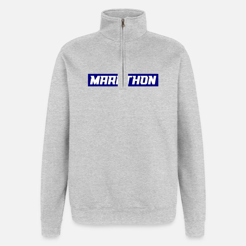 marathon - Sweat à zip 1/4 - gris chiné