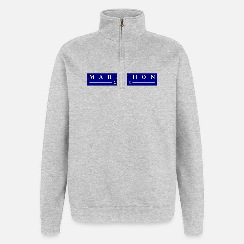 Marathon 2026 - Sweat à zip 1/4 - gris chiné