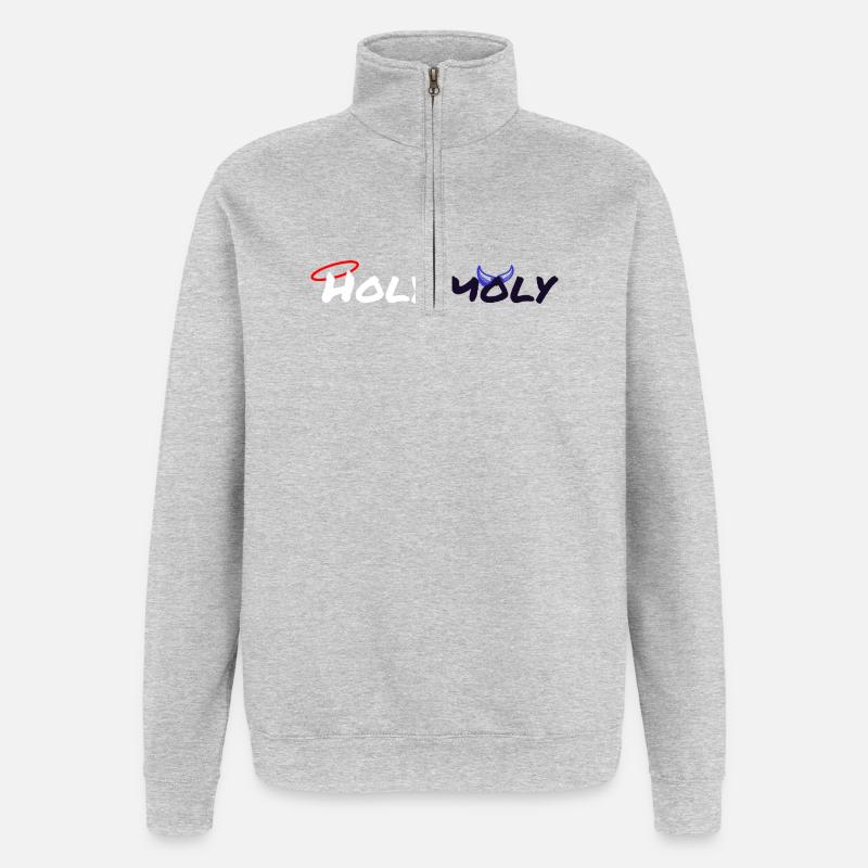 Holy Moly design - Quarter-Zip Sweatshirt - heather grey