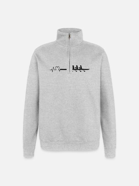 Rowing Heartbeat Women's Fours - Quarter-Zip Sweatshirt - heather grey