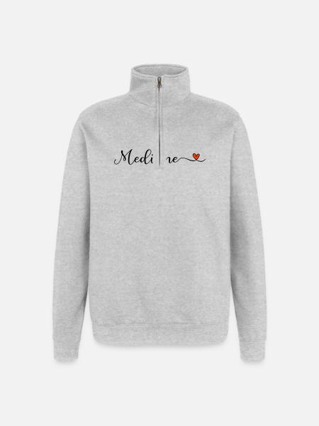 Medicine Heart Lettering - Quarter-Zip Sweatshirt - heather grey
