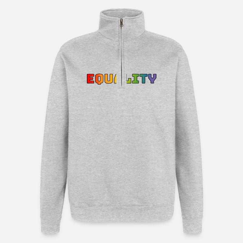 Rainbow equality 1 - Quarter-Zip Sweatshirt - heather grey
