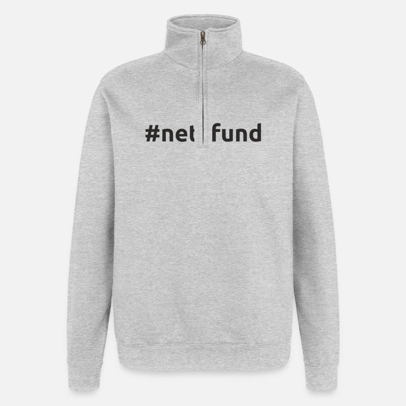 #netzfund - Quarter-Zip-Sweatshirt - Grau meliert