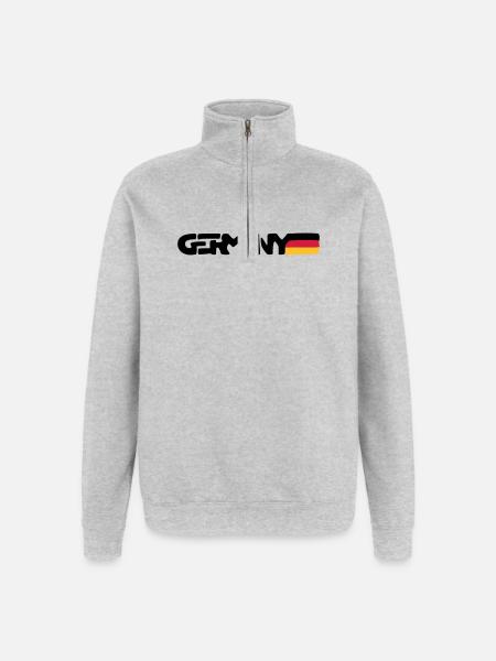 Germany - Quarter-Zip-Sweatshirt - Grau meliert