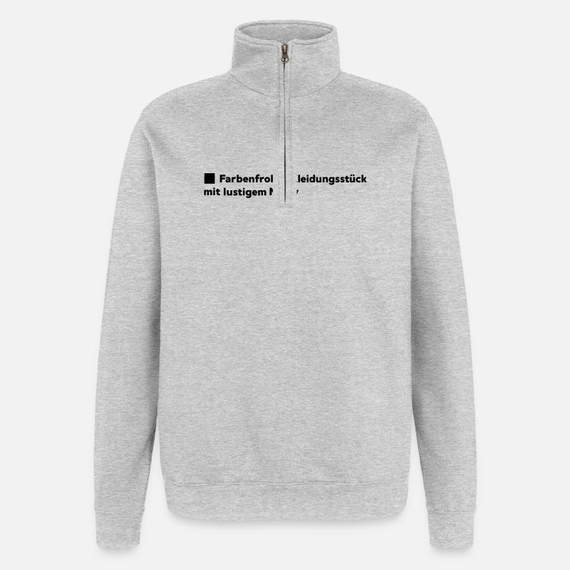 Farbenfrohe Kleidung - Quarter-Zip-Sweatshirt - Grau meliert