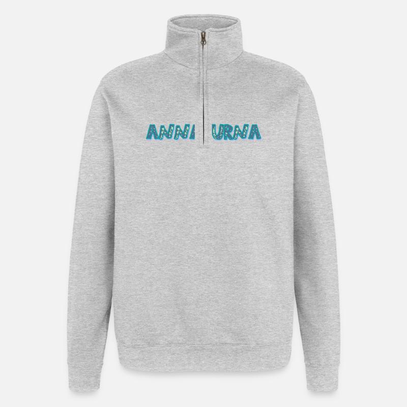 ANNAPURNA - Sweat à zip 1/4 - gris chiné