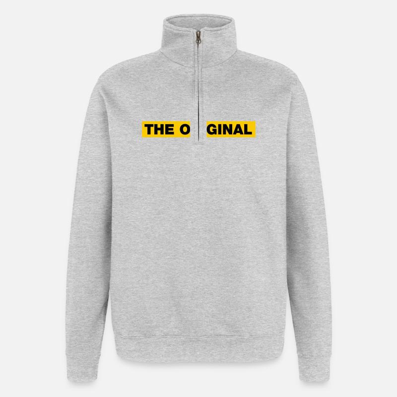 L’original - Sweat à zip 1/4 - gris chiné