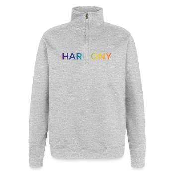Harmony - Quarter-Zip-Sweatshirt - Grau meliert - Vorne - AI Model Female 172 light (172cm) & AI Model Male 178 dark (178cm)