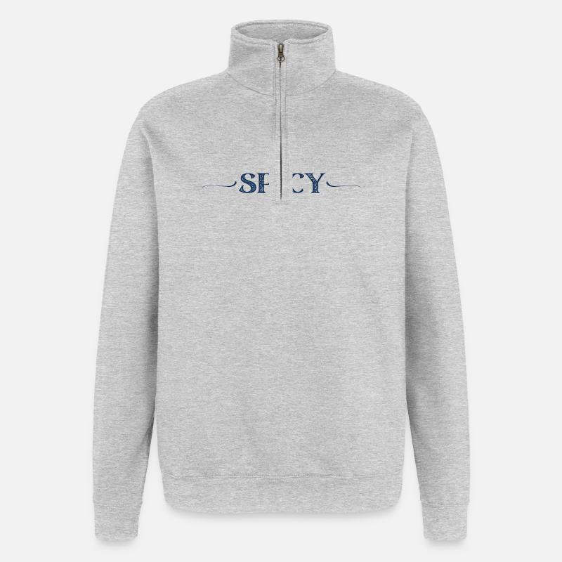 würzig - Quarter-Zip-Sweatshirt - Grau meliert