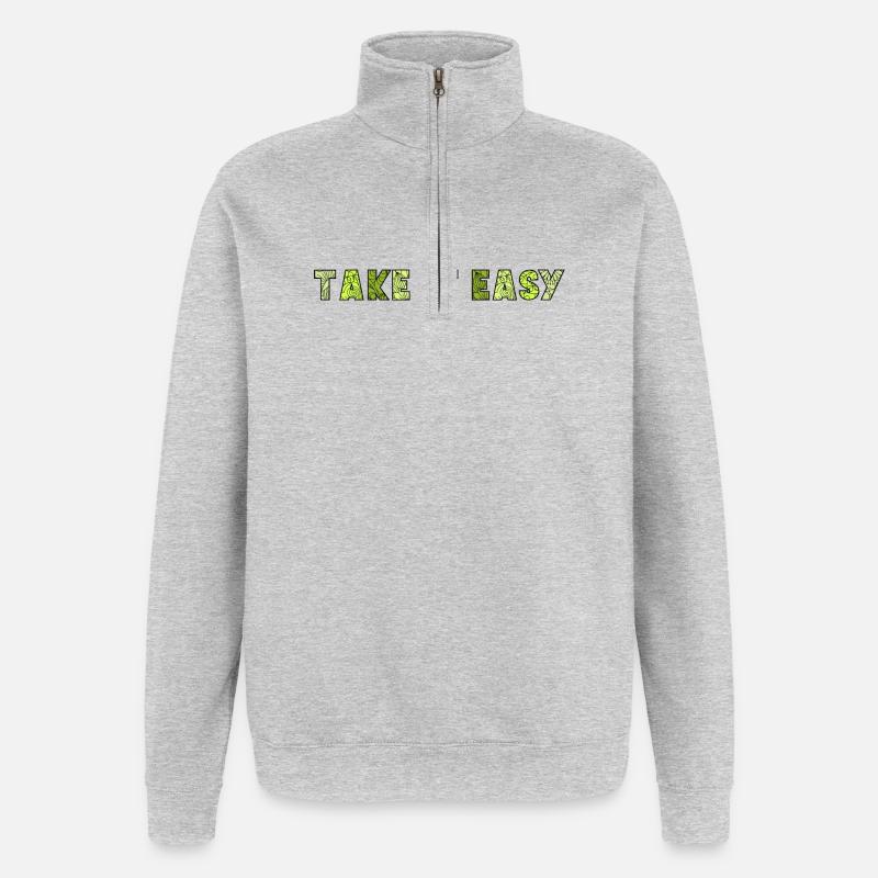 Take it Easy - Quarter-Zip Sweatshirt - heather grey