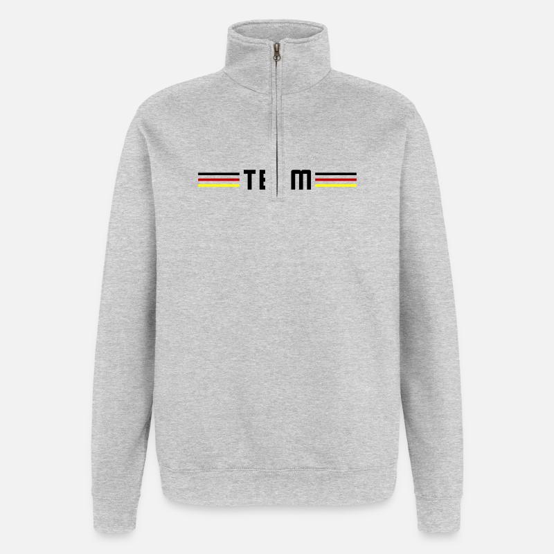 Équipe Allemagne - Sweat à zip 1/4 - gris chiné