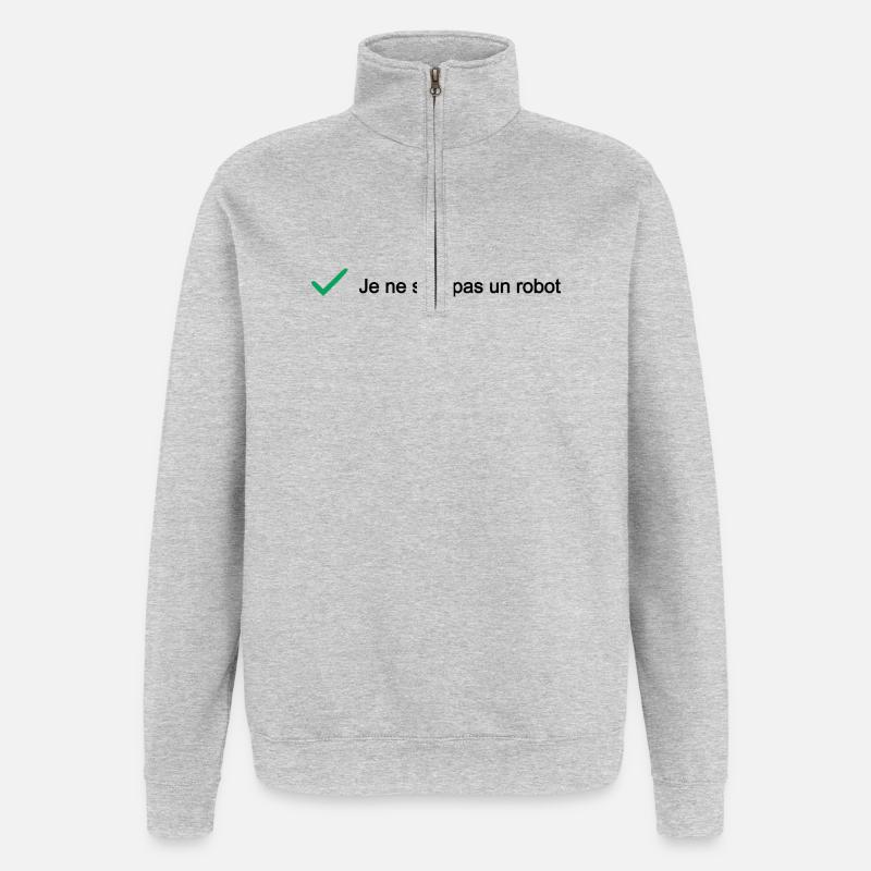 ICH BIN KEIN ROBOTER! (ES) - Quarter-Zip-Sweatshirt - Grau meliert