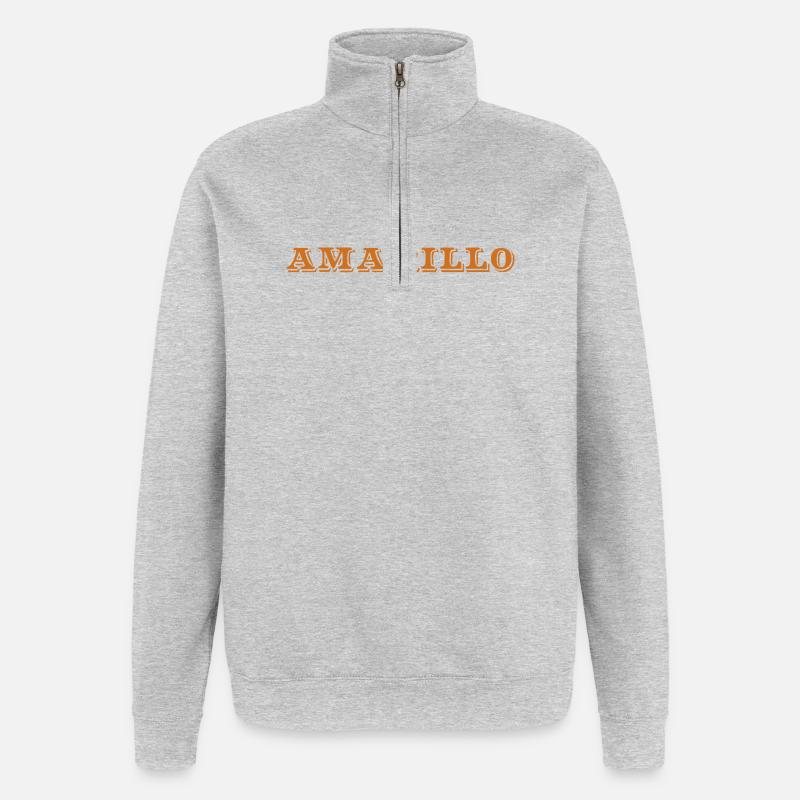 Amarillo, Texas - Sweat à zip 1/4 - gris chiné