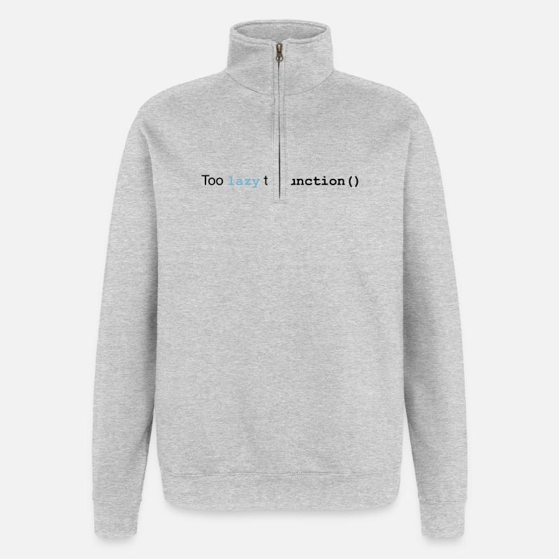 Too lazy to function - Quarter-Zip Sweatshirt - heather grey