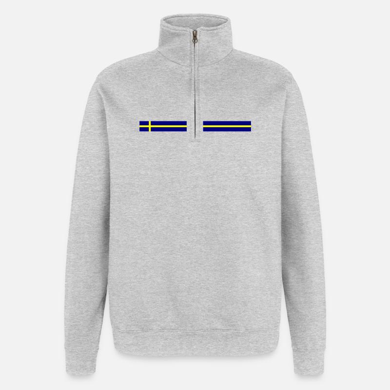Icône du drapeau suédois - Sweat à zip 1/4 - gris chiné