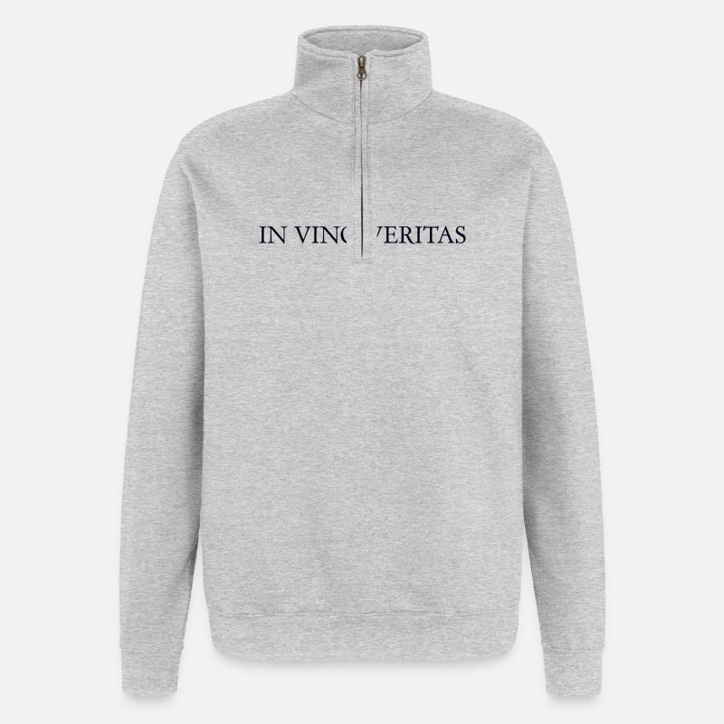 WEIN - Quarter-Zip-Sweatshirt - Grau meliert