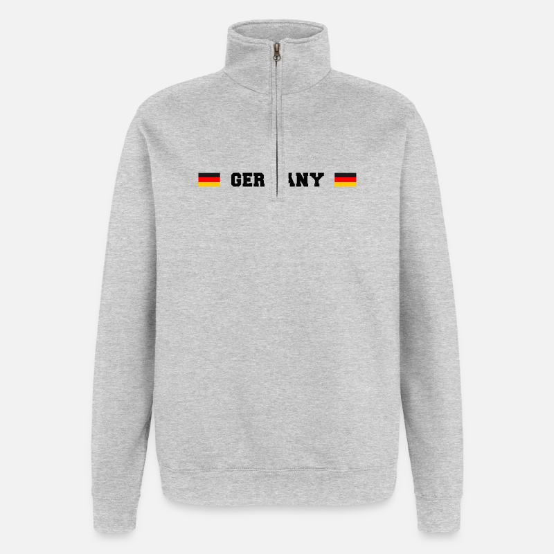 DE Fanshirt - Quarter-Zip-Sweatshirt - Grau meliert