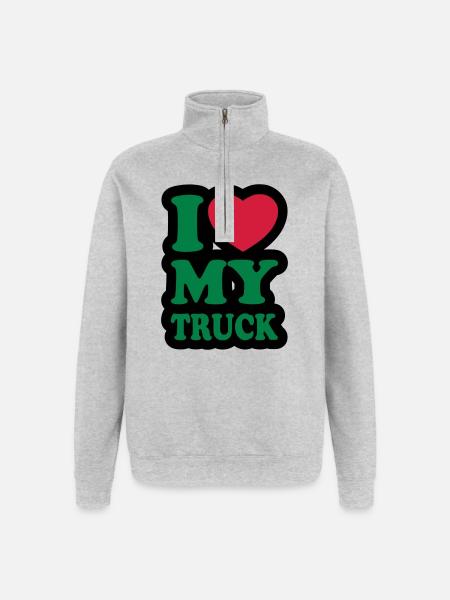 I love my truck - Quarter-Zip Sweatshirt - heather grey