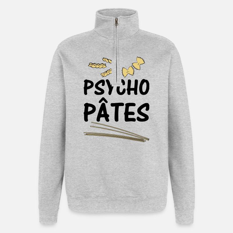 Psycho Pâtes - Sweat à zip 1/4 - gris chiné