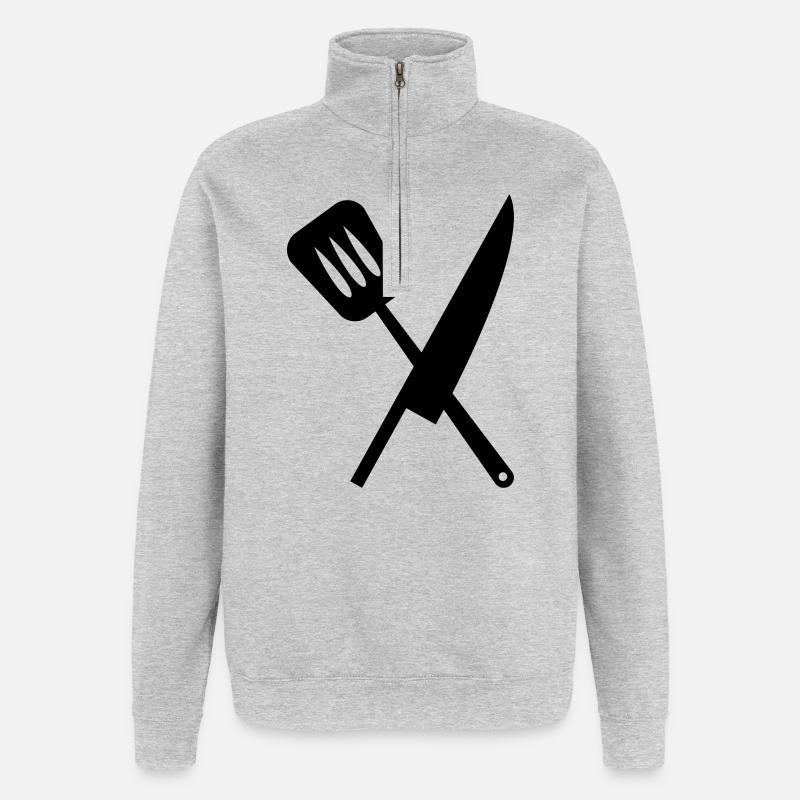 Cuisine - Sweat à zip 1/4 - gris chiné