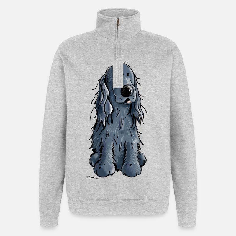 Süßer Cocker Spaniel - Quarter-Zip-Sweatshirt - Grau meliert