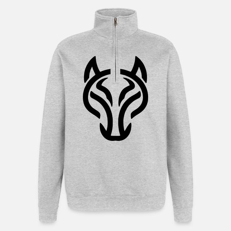 Wolf - Quarter-Zip Sweatshirt - heather grey