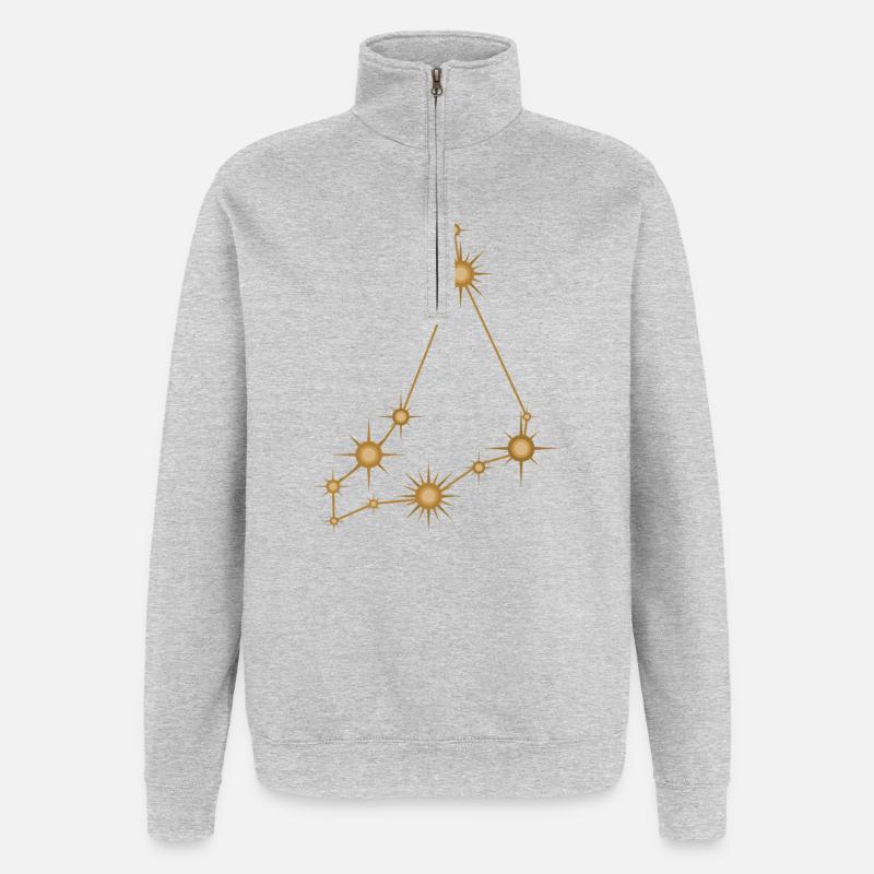 Sternbild Steinbock Sternzeichen Sternzeichen - Quarter-Zip-Sweatshirt - Grau meliert
