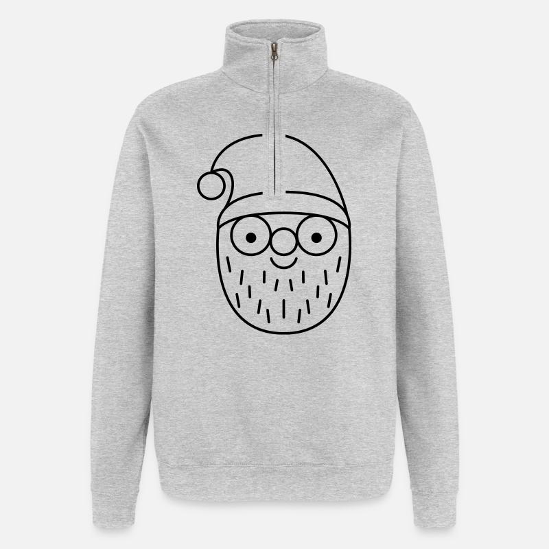 Nicolas - Sweat à zip 1/4 - gris chiné