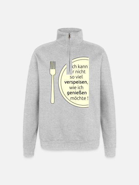 Eat and enjoy - Quarter-Zip Sweatshirt - heather grey