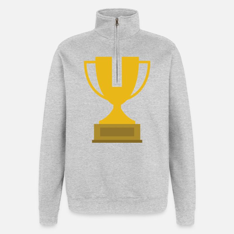 Trophäe - Quarter-Zip-Sweatshirt - Grau meliert