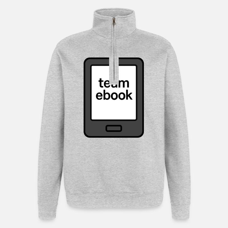 À quelle équipe appartiens-tu ? - Équipe eBook-Reader - Sweat à zip 1/4 - gris chiné