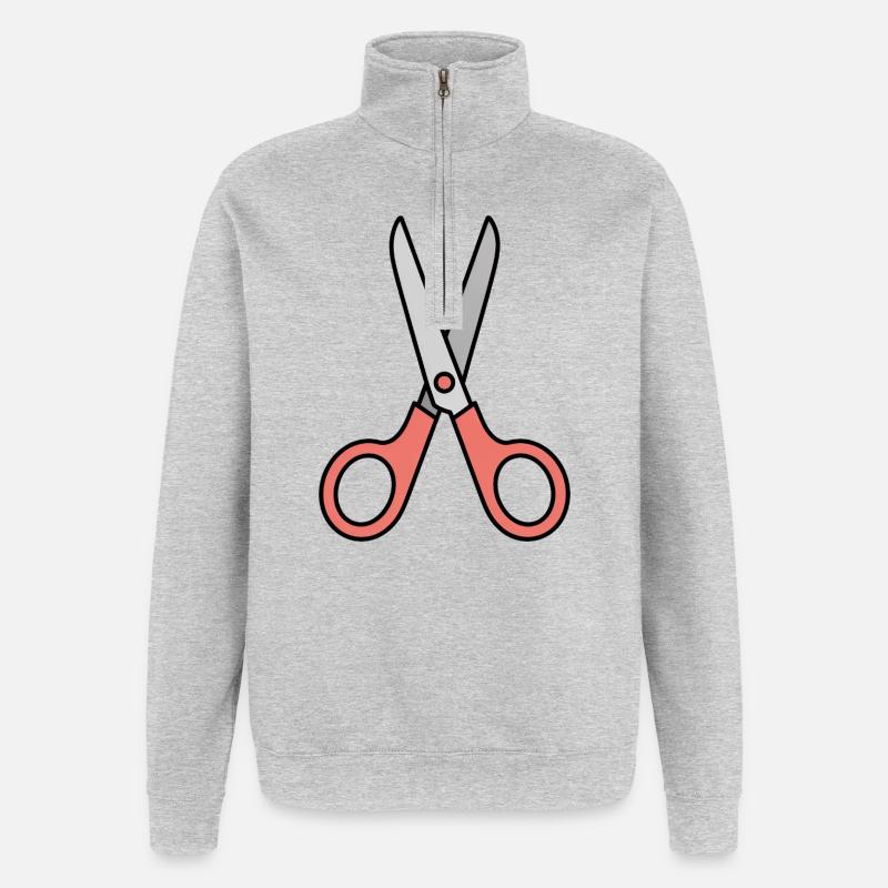 Ciseaux - Ciseaux de bande dessinée - Sweat à zip 1/4 - gris chiné