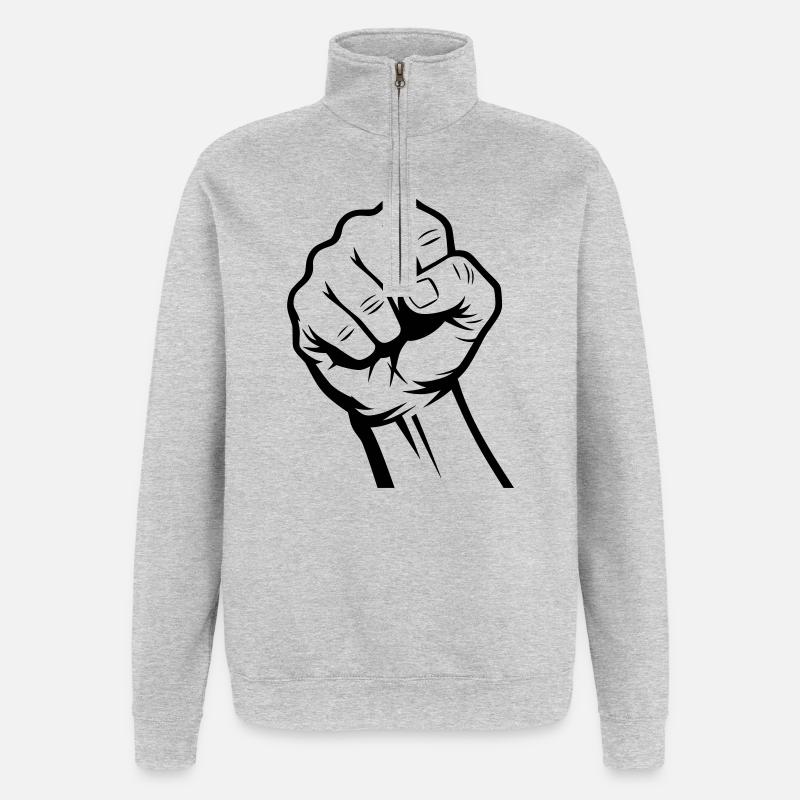 Faust - Quarter-Zip-Sweatshirt - Grau meliert