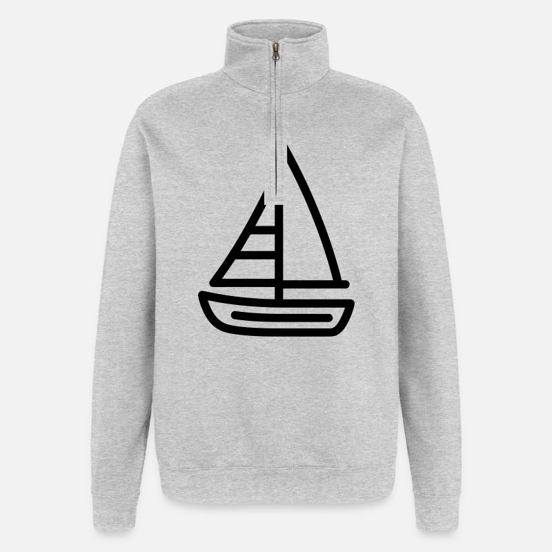 Boot - Quarter-Zip-Sweatshirt - Grau meliert