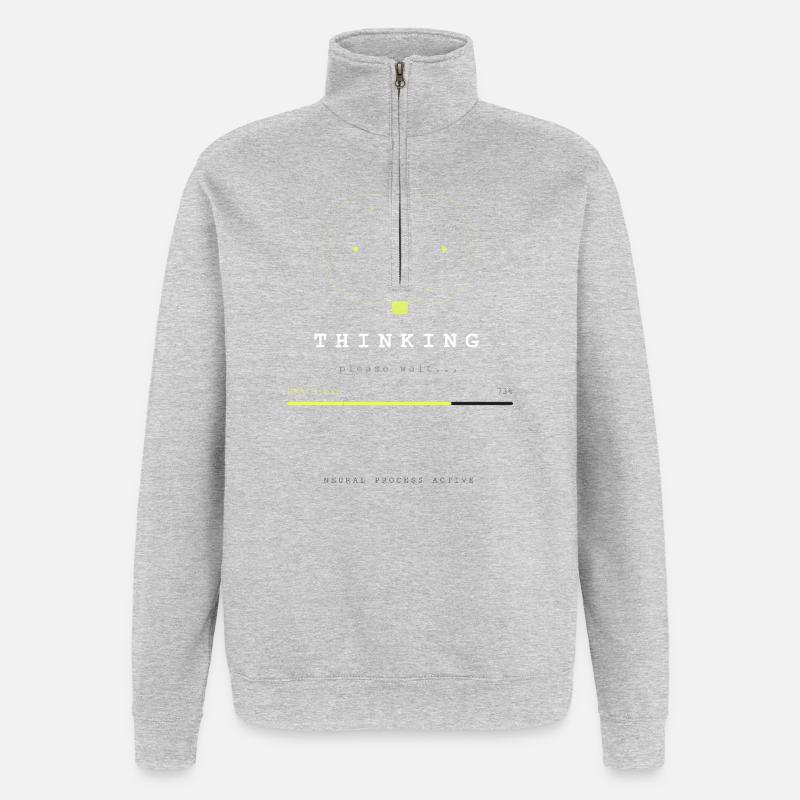 BRAIN.EXE IS LOADING - Sweat à zip 1/4 - gris chiné