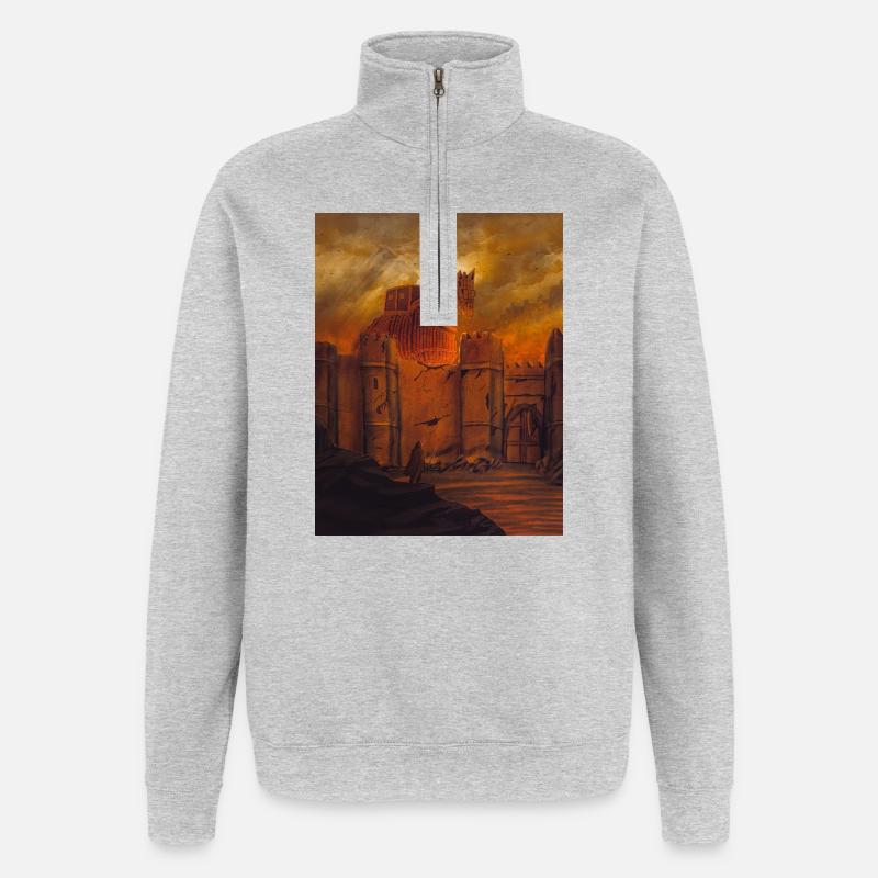 Le cheval de Troie à Muralla - Sweat à zip 1/4 - gris chiné