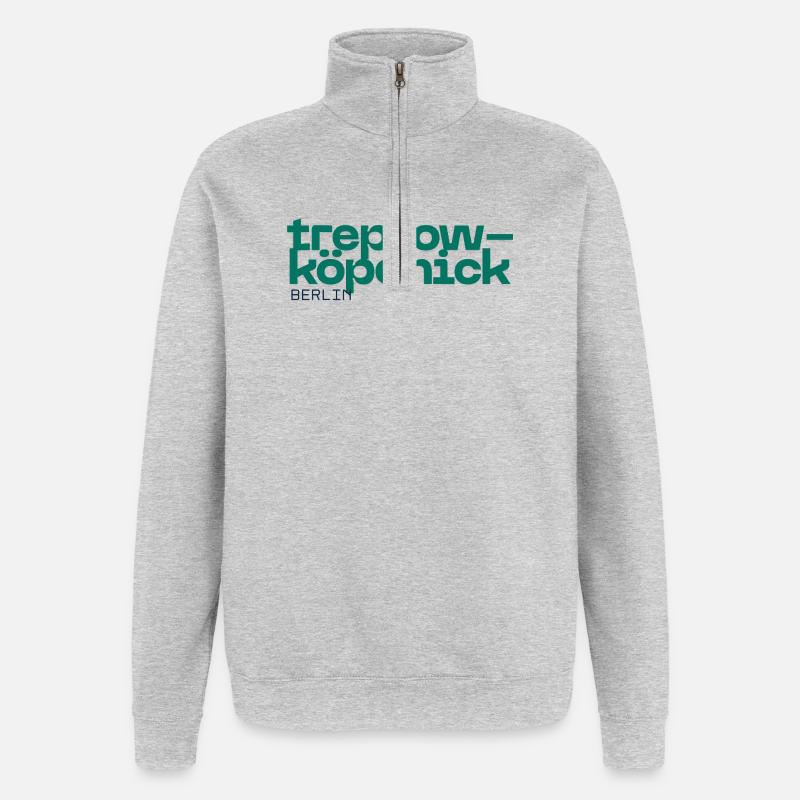 Treptow Köpenick Berlin - Beautiful simple design - Quarter-Zip Sweatshirt - heather grey