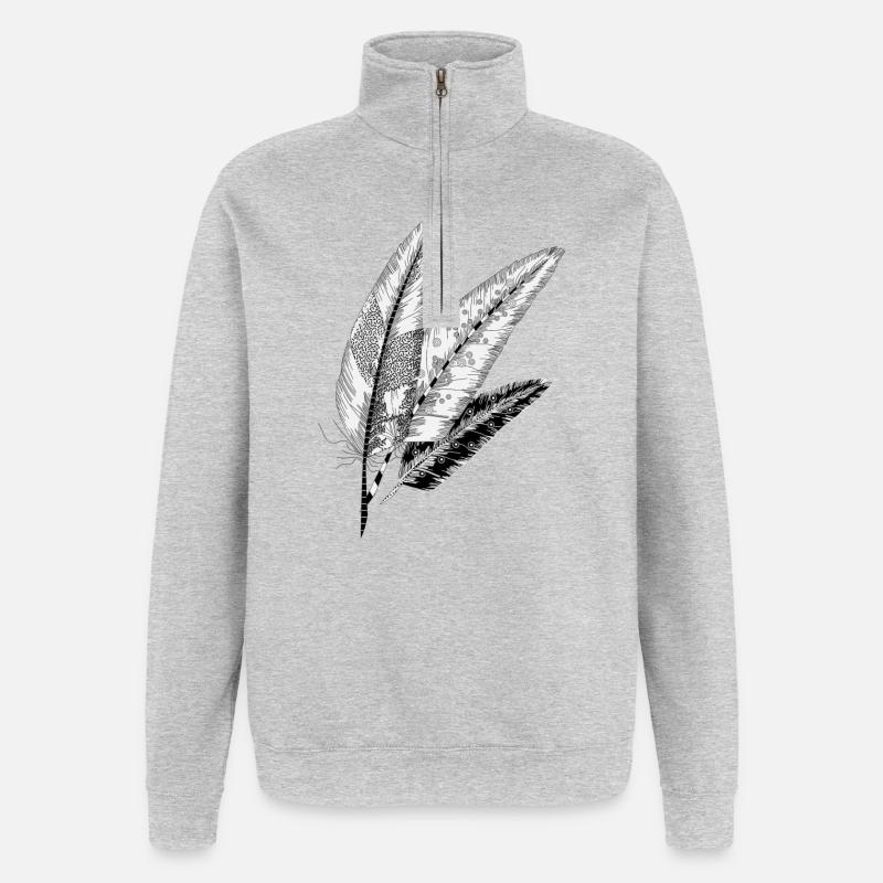 three Feathers - Quarter-Zip Sweatshirt - heather grey