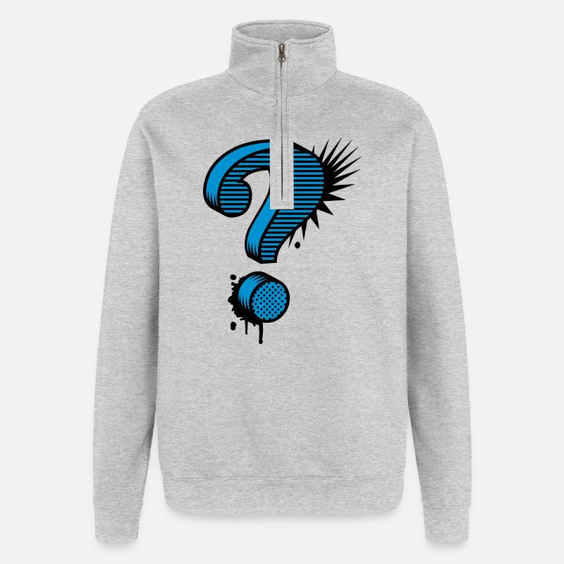 A question mark graffiti - Quarter-Zip Sweatshirt - heather grey