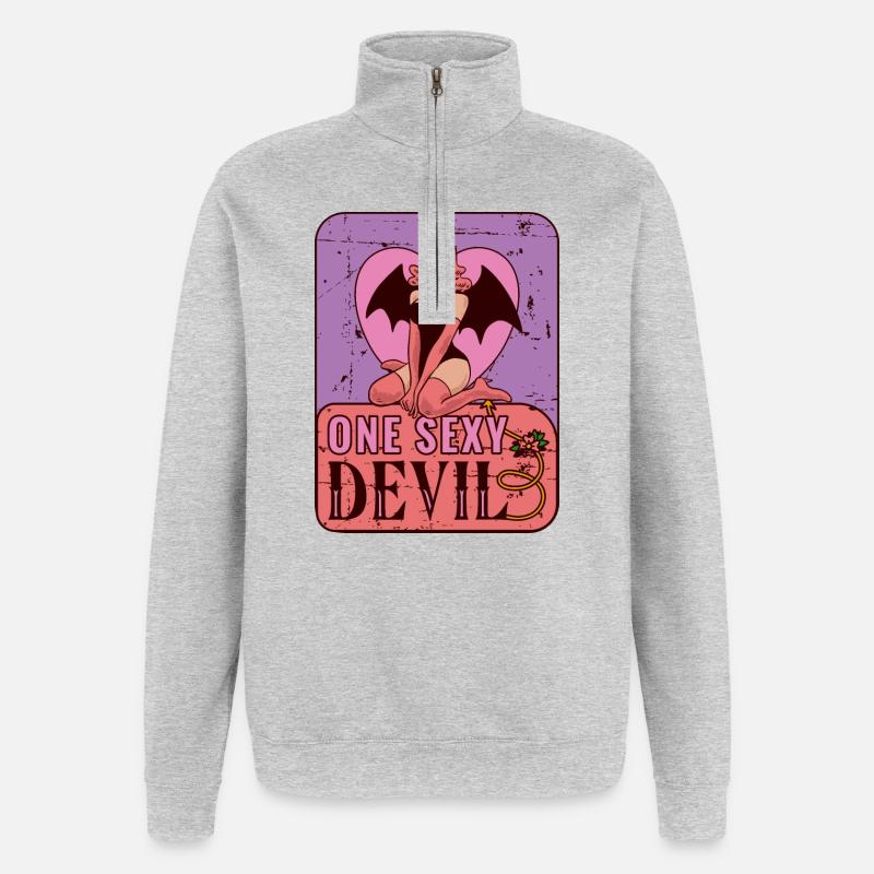 Sexy devil - Quarter-Zip Sweatshirt - heather grey