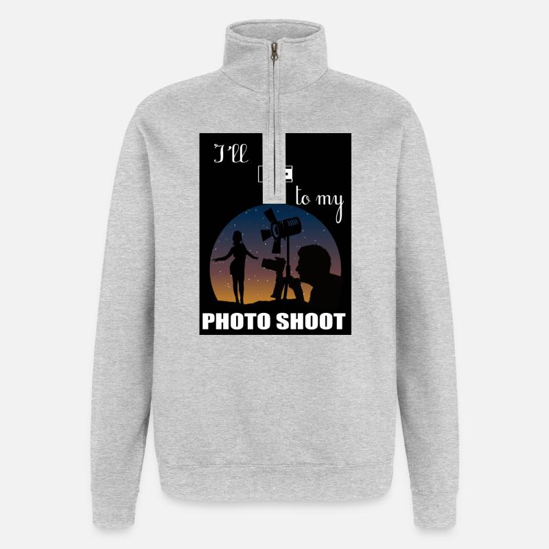 Ich werde SCHIESSEN - Quarter-Zip-Sweatshirt - Grau meliert