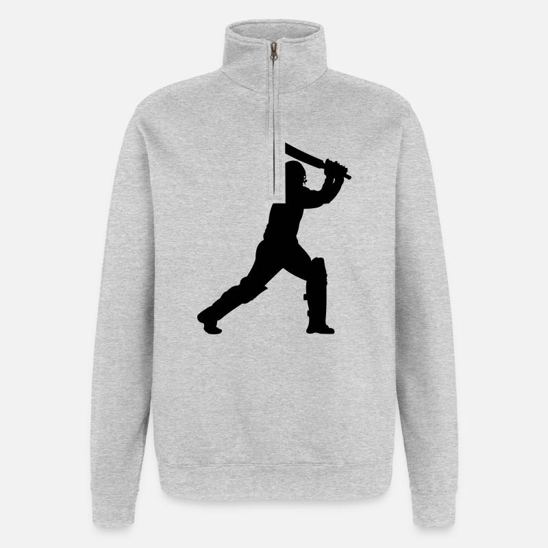 Cricket shadow image - Quarter-Zip Sweatshirt - heather grey