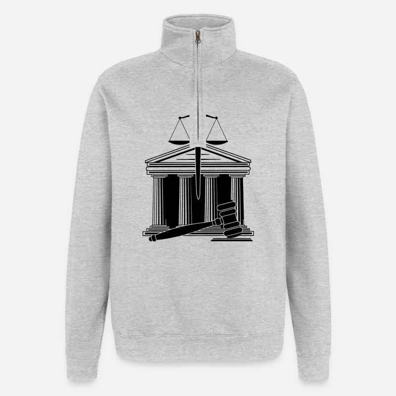 Gerichtsschwert - Quarter-Zip-Sweatshirt - Grau meliert