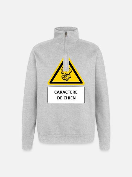 Dog character - Quarter-Zip Sweatshirt - heather grey