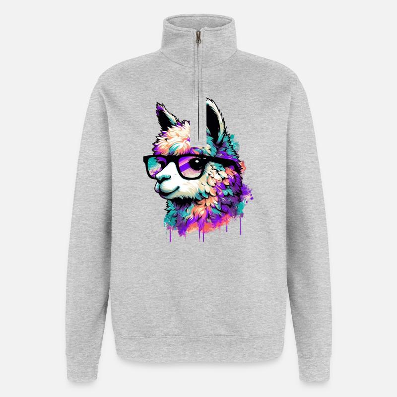 Alpaca - Quarter-Zip Sweatshirt - heather grey