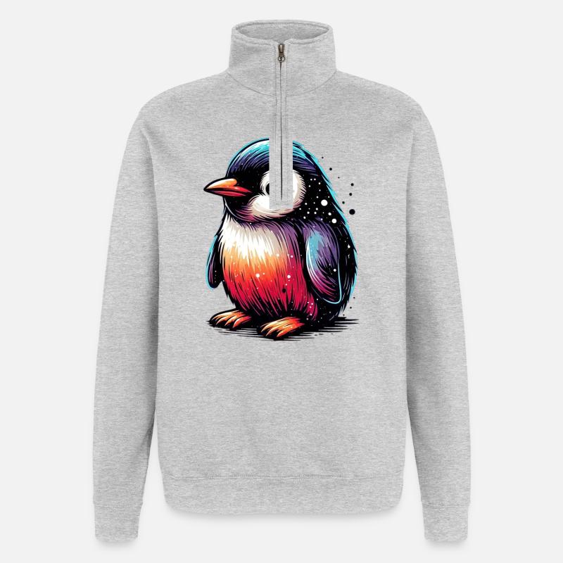 Pinguin - Quarter-Zip-Sweatshirt - Grau meliert