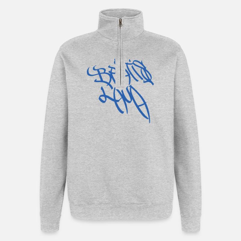 Expressive Graffiti Schriftzug Bratislava - Quarter-Zip-Sweatshirt - Grau meliert